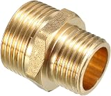Sourcing Map Brass Reducing Hex Nipple 3/4 BSPP Male x 1/2 BSPP Male Adapter view 4