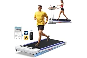 COZYINN Walking Pad with Incline, Under Desk Treadmill for Home Office, 2.5HP 10% Incline Voice Control Smart Treadmills Compatible with WELLFIT KINOMAP APP for Home/Office - 300 LB Capacity