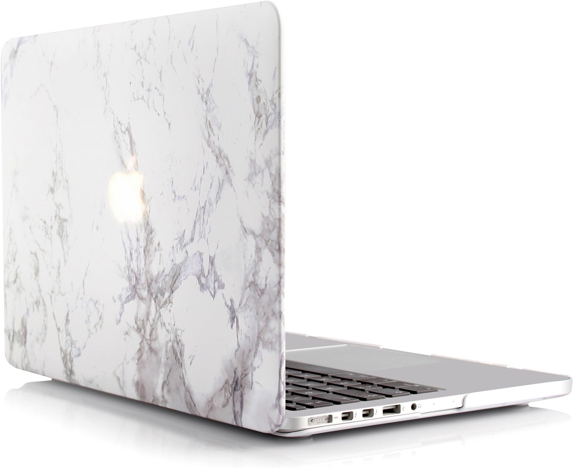 iDOO Matte Soft Touch Plastic Hard Case Protective Shell Cover for MacBook Pro 15 inch with Retina Display - Without CD Drive Model A1398 White Marble