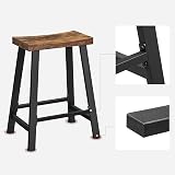 VASAGLE Bar Stools Set of 2 Saddled Seat 60 cm Rustic Brown Black LBC074B01 view 7