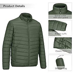 Outdoor Ventures Men's Lightweight Packable Puffer