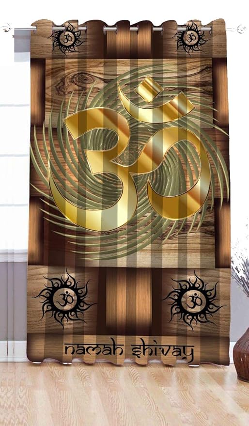 Buy Purav Light Polyester Temple Om 3d Digital Printed Spiritual