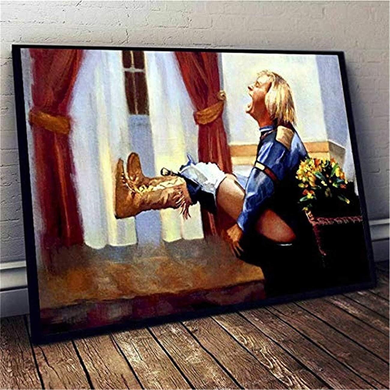 DOLUDO Canvas Wall Art Movie Poster Funny Bathroom Painting Modern Art Picture Print Gifts Artist Home Decor Artwork for Living Room Bedroom Wall Decoration No Frame 12x20inch