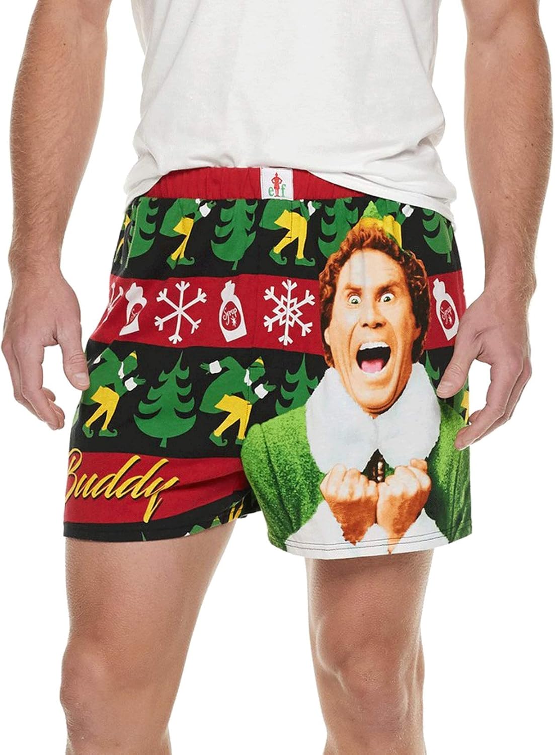 Briefly Stated Elf Movie Buddy The Elf Men’s Christmas Boxer Shorts