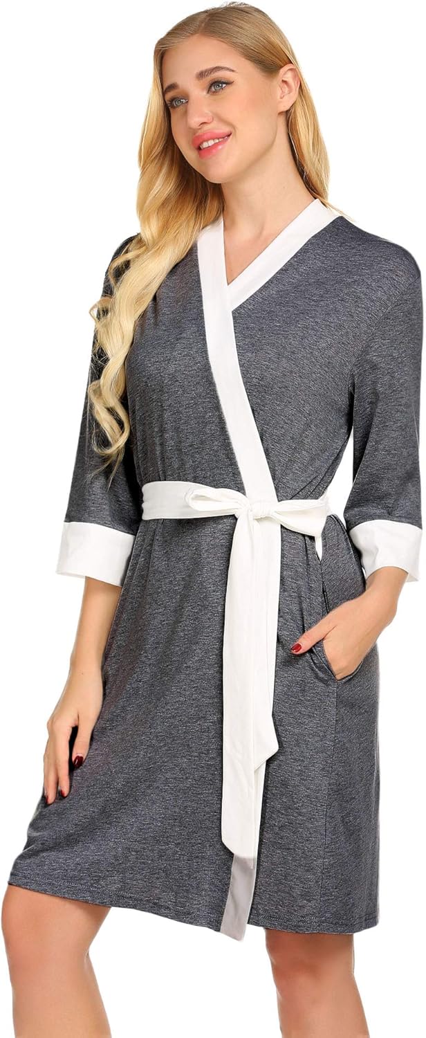 Ekouaer Maternity Nursing Robe Delivery Nightgowns Hospital Breastfeeding Gown at  Women’s Clothing store