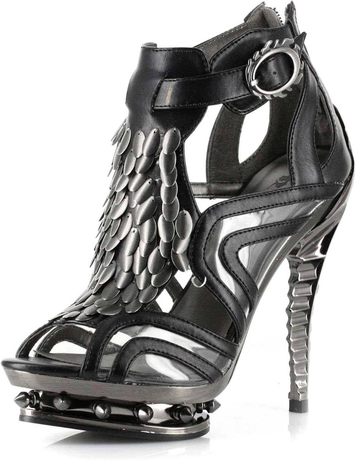 black peek a boo heels