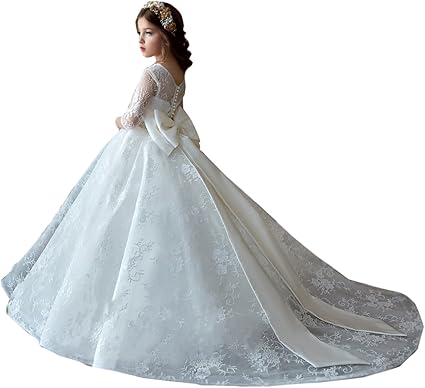 flower embellished wedding dress