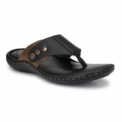 shences brown leather slippers