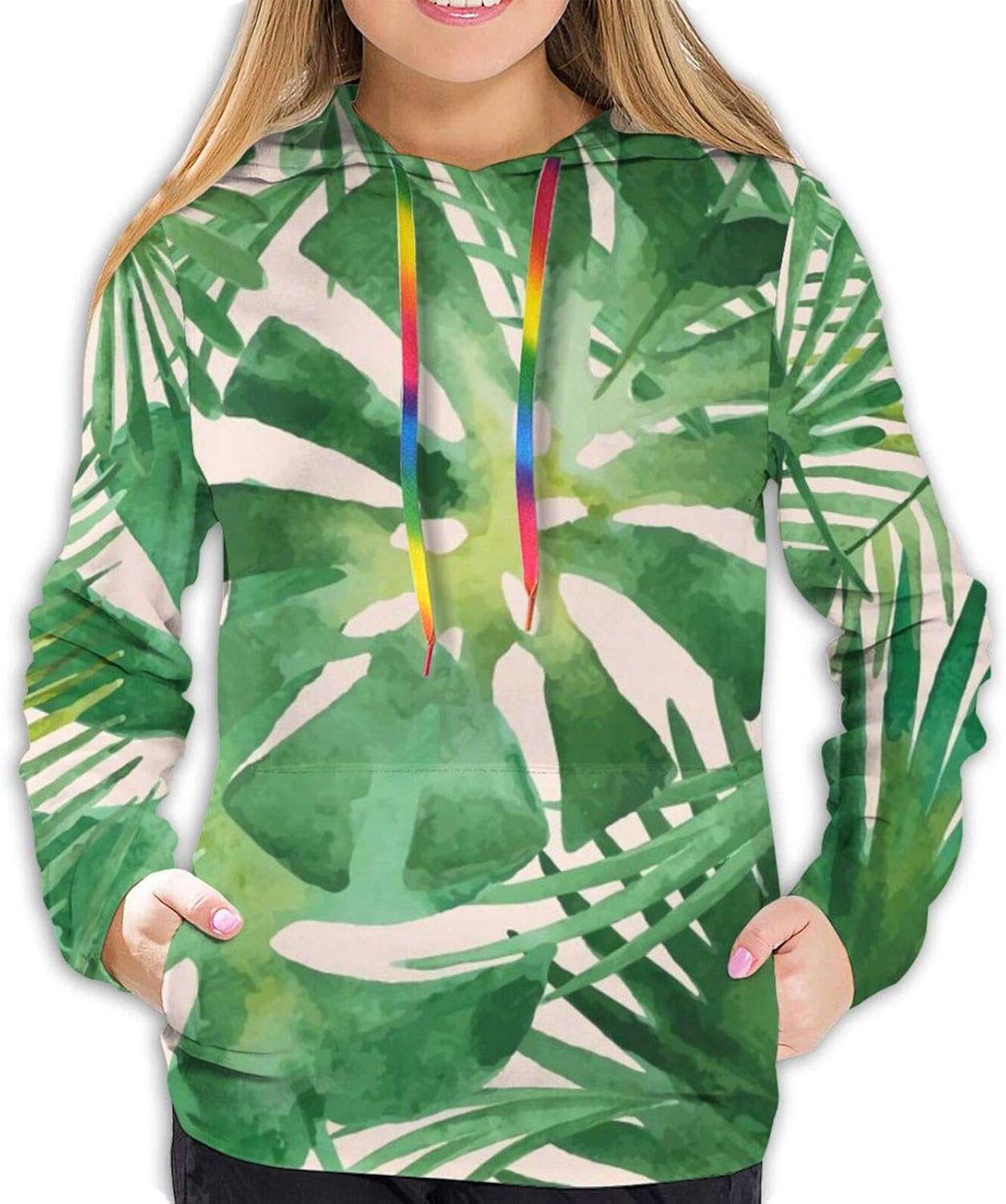 Women's Hoodies Tropical Tree Palm Leaves In Hawaii Forest