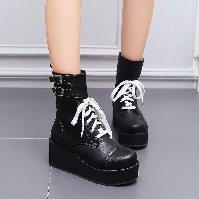 VOMIRA Womens Platform Chunky Combat