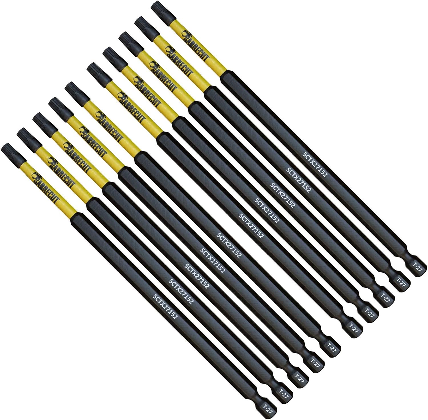 10 x SabreCut SCTX27152_10 152mm T27 TX27 Magnetic Impact Screwdriver Driver Bits Set Torx Heavy Duty, 1/4 inches - Image 3