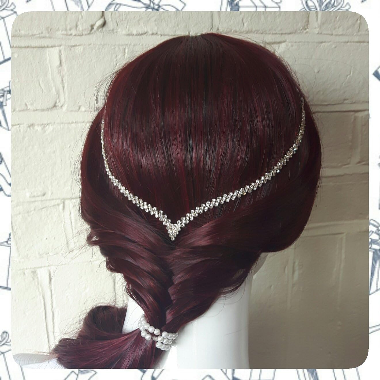 Silver/Gold diamante crystals headpiece, hair chain.