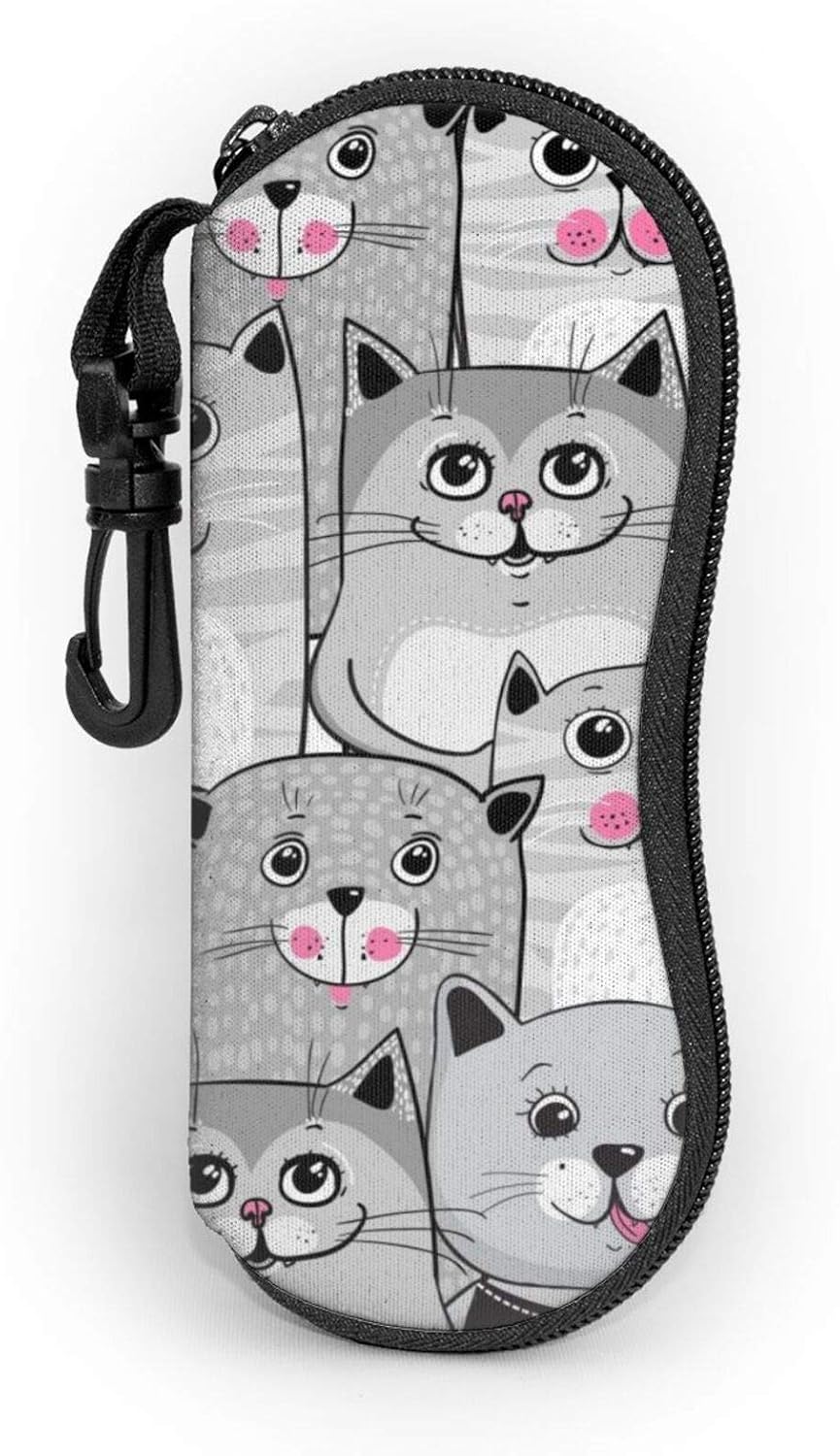 Cute Kittens Eyeglass Case For Women And Men, Portable Sunglasses Soft