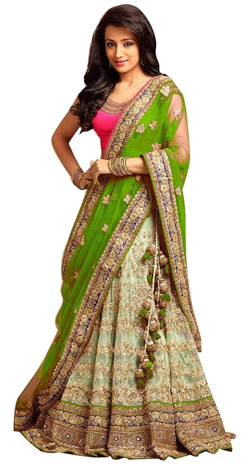 mashur fab women's net lehenga choli (free_size_color_green)