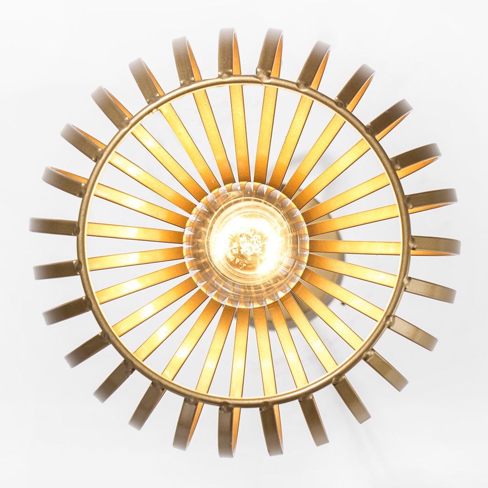 POPILION Gold Pendant Light Fixtures,Hanging Pendant Light with Metal Cage Shade for Kitchen Island,Bar,Living Room Dinning Room E26 - Image 7