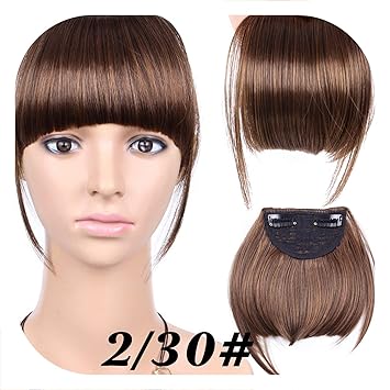 Amazon Com Short Front Neat Bangs Fake Fringe Clip In Hair