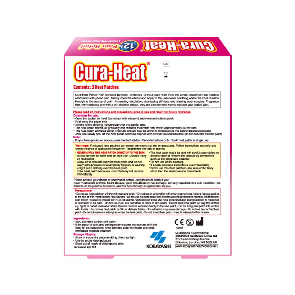 Cura Heat Period Pain 3Pack Buy Online in UAE. Drugstore