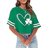St Patricks Day Shirt Women Crop: Funny Irish Shamrock Graphic St Pattys Crop Tops Short Sleeve Tees