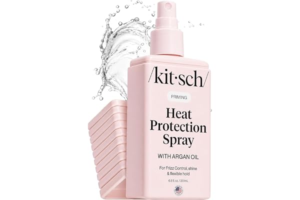 Kitsch Heat Protection Spray for Hair – Heat Protectant for Hair with Argan Oil – Styling Hair Spray for Frizz Control, Shine