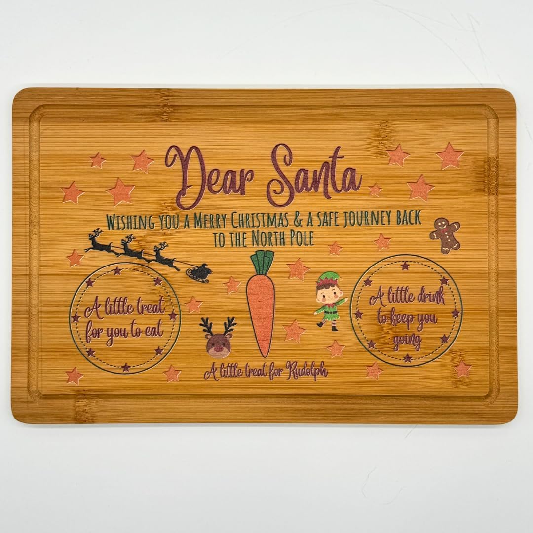 Second Ave Christmas Eve Santa Treat Board Wooden Serving Plate Platter Novelty Xmas Gift Idea