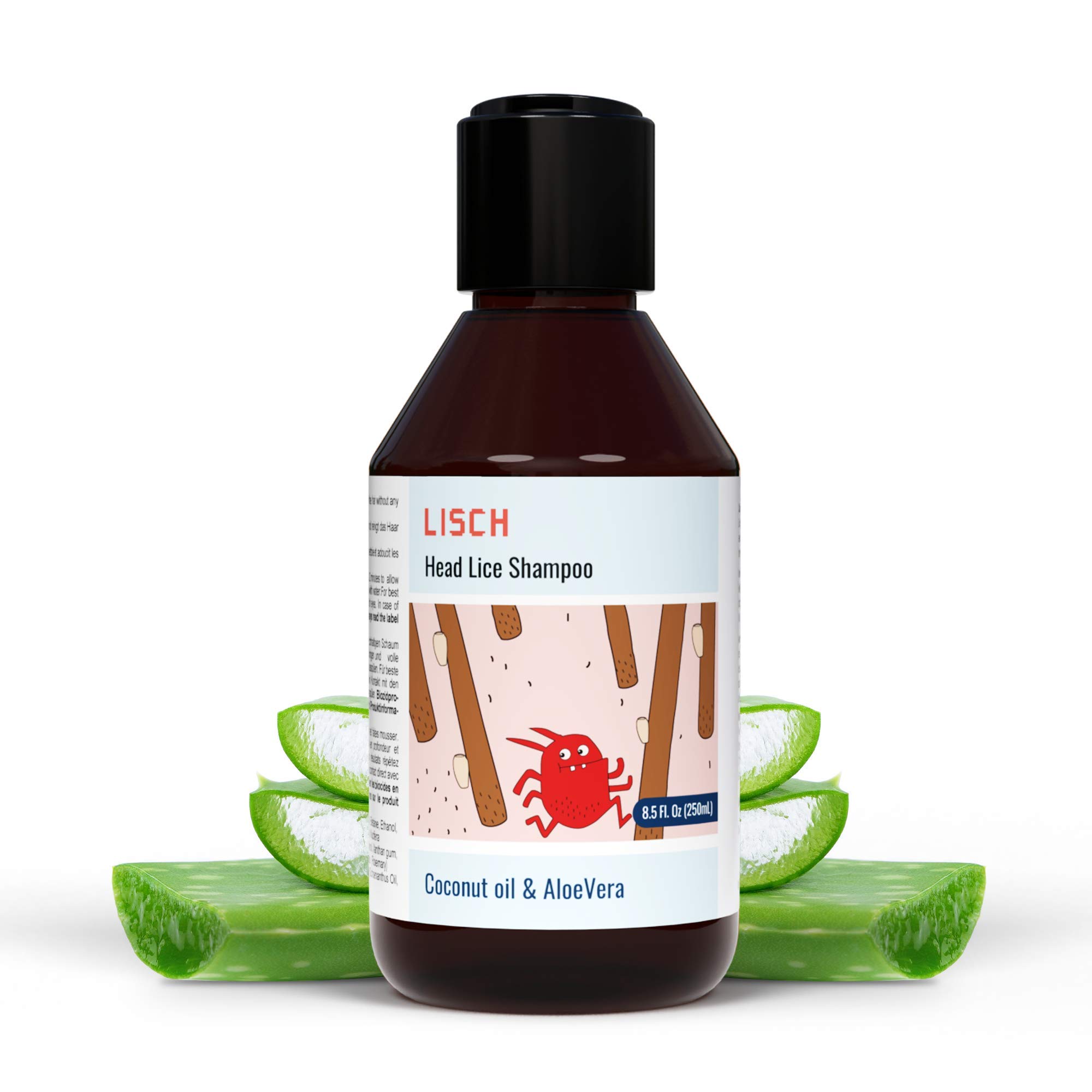 Lisch Head Lice Treatments - Ideal Head Lice Shampoo for Adults & Kids, Effective Head Lice Treatment: Lice Treatment & Nit Treatment, Alternative to Metal Nit Comb & Head Lice Repellent Spray, 250ml
