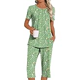 Addtoo Womens Summer 2 Piece Pajama Sets 2026 Casual Loungewear Short Sleeve Sleepwear with Pockets