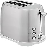 鶹 Basics 2 Slice Toaster, Stainless Steel, With 7 Browning Settings, Extra Wide Slots For Bagels and Special Breads, Rem