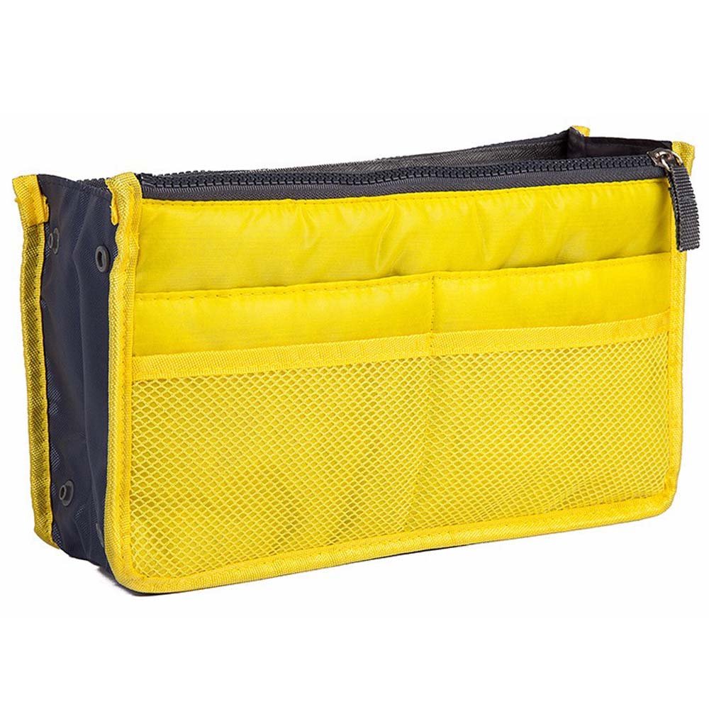 Travel Organiser Bag for Makeup, Cosmetics, Toiletries, Lingerie or More. Medium Size. (Yellow)