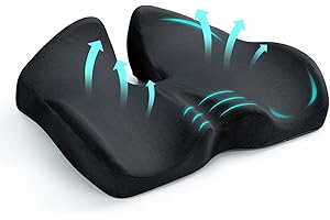 Foamula Seat Cushion for Office Chair, Memory Foam Sciatica Pain Relief Pillow, Seat Cushion for Hip, Tailbone, Coccyx Pain, Desk Chair Cushion for Office, Home Chair, Gaming Chair, Car, Wheelchair