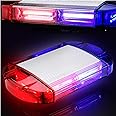 Rooftop Strobe Lights for Trucks,High Visibility Emergency Safety Warning LED Mini Strobe Light Bar with Magnetic Base for 12-24V Snow Plow,Trucks,Construction Vehicles,126 Red Blue LED