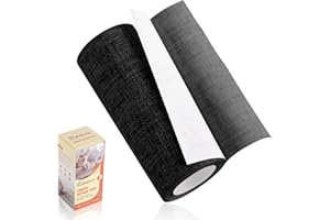 CAHOMO Self Adhesive Fabric Repair Patch, 4x63 inch Canvas Repair Tape, Fabric Repair Kit for Furniture, Sofas, Car Seats, Headboards, Chairs, Couchs (Black)
