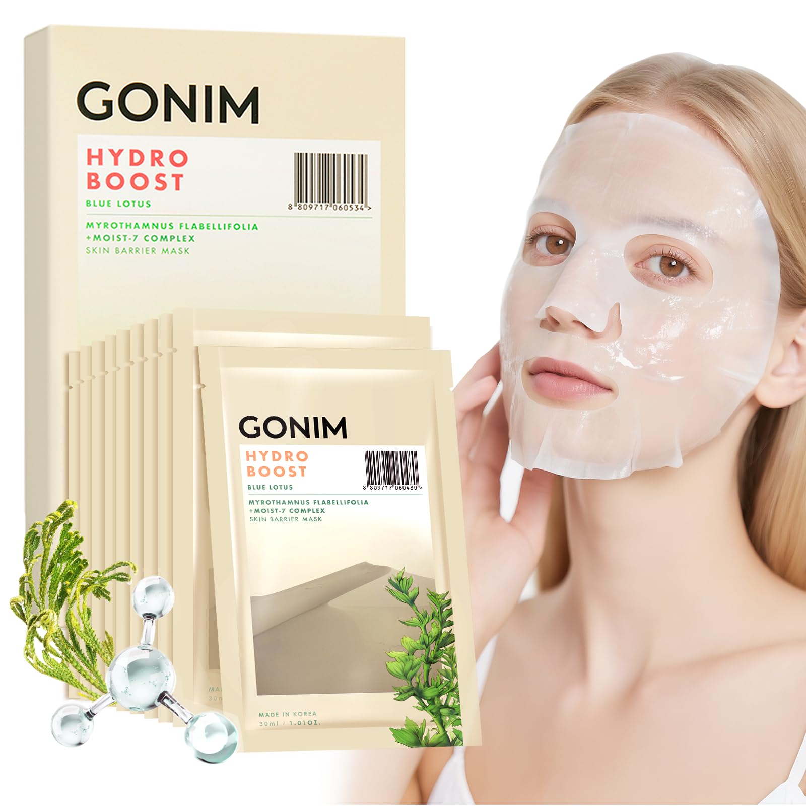 Photo 1 of ***Factory seal***
GONIM Face Mask Korean Skin Care with Hyaluronic Acid Serum, Vitamin C, Collagen Activation-Hydrating Face Masks Skincare, Anti Aging & Moisturizing Sheet Mask for All Skin Korean Face Mask 30mlx15pcs