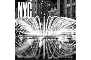 New York City Black & White | 2026 12 x 24 Inch (Hanging) Monthly Square Wall Calendar | Plastic-Free | BrownTrout | USA United States of America NYC State Northeast Atlantic
