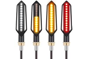 Kinstecks 4PCS Motorcycle Indicators Flowing Turn Signal Lights Motorbike Turning Indicators Daytime Running Lights Brake Lig
