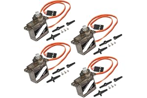 Aideepen 4pcs 9g Servo Metal Gear Servo 180°Micro Servo Motor SG90 Digital Micro Servo Motor for Robot Car Plane RC Helicopter