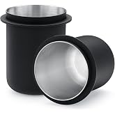 Normcore 58mm Dosing Cup - Espresso Coffee Dosing Cup Compatible with 58mm Portafilter - Non-stick coating Black - 304 Stainless Steel - Espresso Machine Accessory - Tall Version