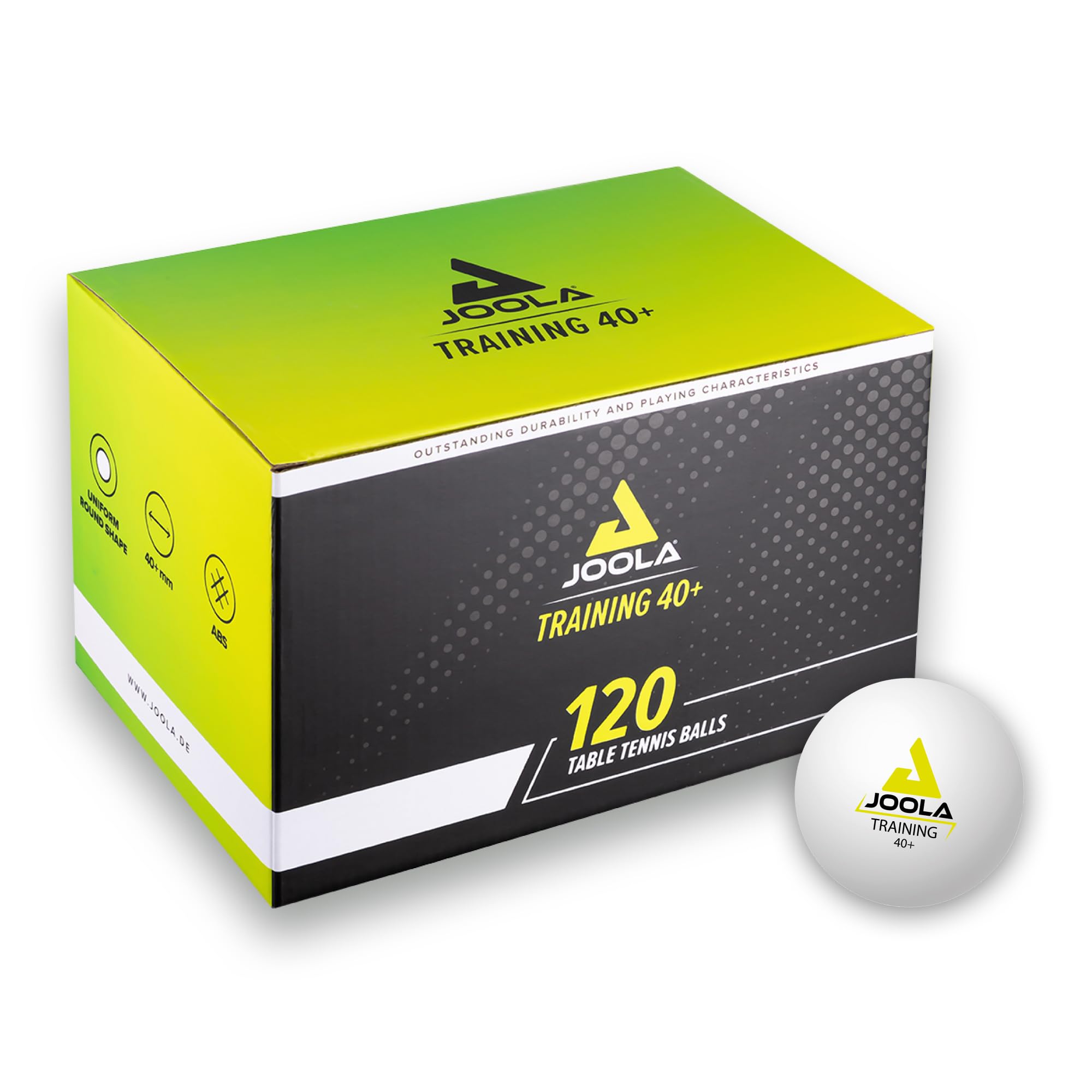 JOOLA Training Table Tennis Balls 120 Pack - 40mm Regulation Bulk Ping Pong Balls for Competition and Recreational Play