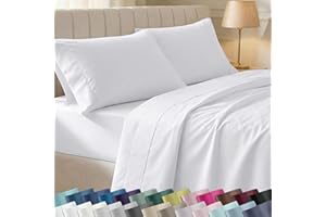 California Design Den Soft 100% Cotton Queen Sheet Set, 400 Thread Count Good Housekeeping Award Winner, Silky Smooth Sateen Weave with Deep Pockets, Breathable and Durable Cotton Bedding Set - White