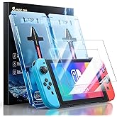 MAGIC JOHN for Nintendo Switch OLED Screen Protector (2021, 7.0"), Eye-Protection Blue-Light Filter, Auto Dust Removal, HD Clear, 9H Tempered Film for OLED Switch, 2 Pack