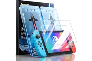 MAGIC JOHN for Nintendo Switch OLED Screen Protector (2021, 7.0"), Eye-Protection Blue-Light Filter, Auto Dust Removal, HD Clear, 9H Tempered Film for OLED Switch, 2 Pack