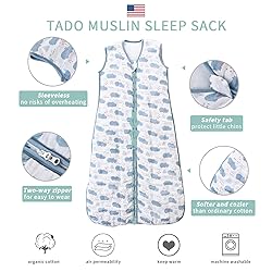 TADO MUSLIN Toddler Sleep Sack, 70% Viscose and