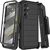 KECAI for Samsung Galaxy S24 Case with Belt Clip Holster & Kickstand,Built-in Screen Protector,Heavy Duty Shockproof Drop Protection Military Grade Full Body Rugged Phone Cover (6.2 Inch) (Black)