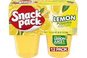 Snack Pack Lemon Flavored Pudding Cups, 3.25 oz., 4-Count (Pack of 12)