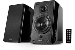 Edifier R2000DB Active Bluetooth Bookshelf Speakers - Optical Input - 2.0 Wireless Near-Field Studio Monitor Speaker - 120 Watts RMS with 5″ Large Woofer – Black
