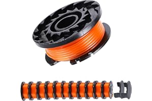 A ANLEOLIFE Weed Eater String .065'' x 16ft Single Line Replacement Spool for Greenworks Trimmers, Parts Model # 29252, 29092 (12 Spools & 2 Cap)