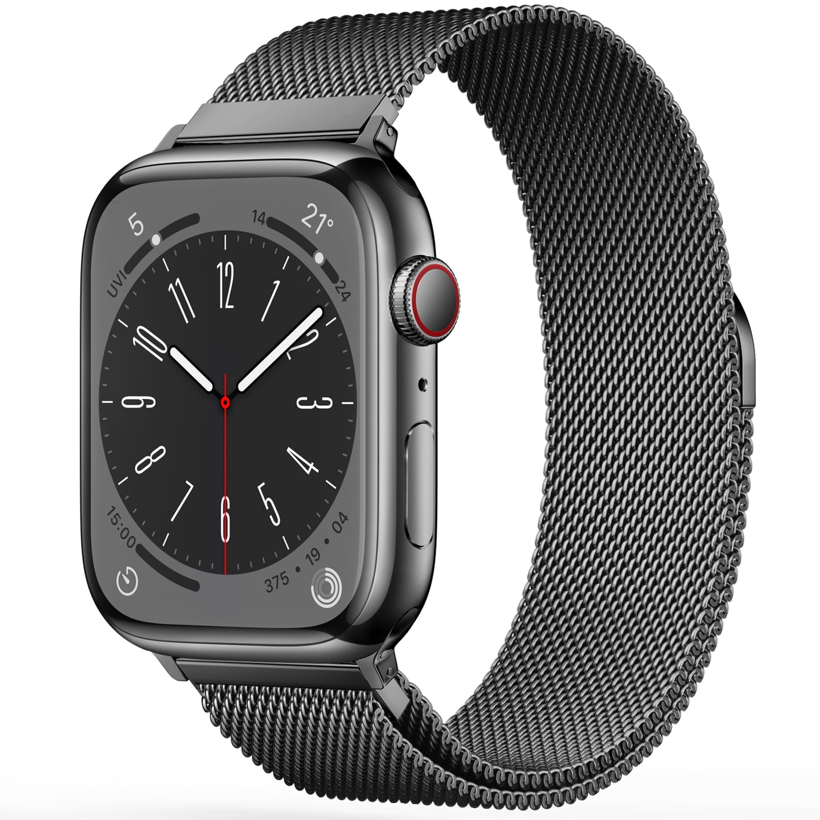 Photo 1 of Original Stainless Steel Loop for Apple Watch Band 38mm 40mm 41mm 42mm 44mm 45mm 49mm, Magnetic Clasp Replacement Bands for iwatch Series Ultra SE 8 7 6 5 4 3 2 1, Women & Men Watch Strap for Apple