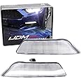 iJDMTOY OEM Turn Signal Lamp Replace LED Daytime Running Light Kit Compatible with 2015-2017 Ford Mustang (Xenon White LED DRL w/Amber Sequential Blink Turn Signal Feature), Clear Lens