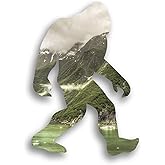 DHDM Designs Bigfoot Sasquatch Laminated Vinyl Decal Sticker | 5.5-Inch by 4-Inch | Custom Mountain Side Overlay Sticker Series | Sasquatch Hunter Window Accessories | PD3211
