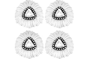 QULABLE 4 Pack EasyWring Spin Mop Head Replacement - Mop Replace Head Compatible with O Cedar, Microfiber Spin Mop Refills, Mop Replacements Easy Cleaning Spinning Head, Spin Mop Refill for Floor Cleaning