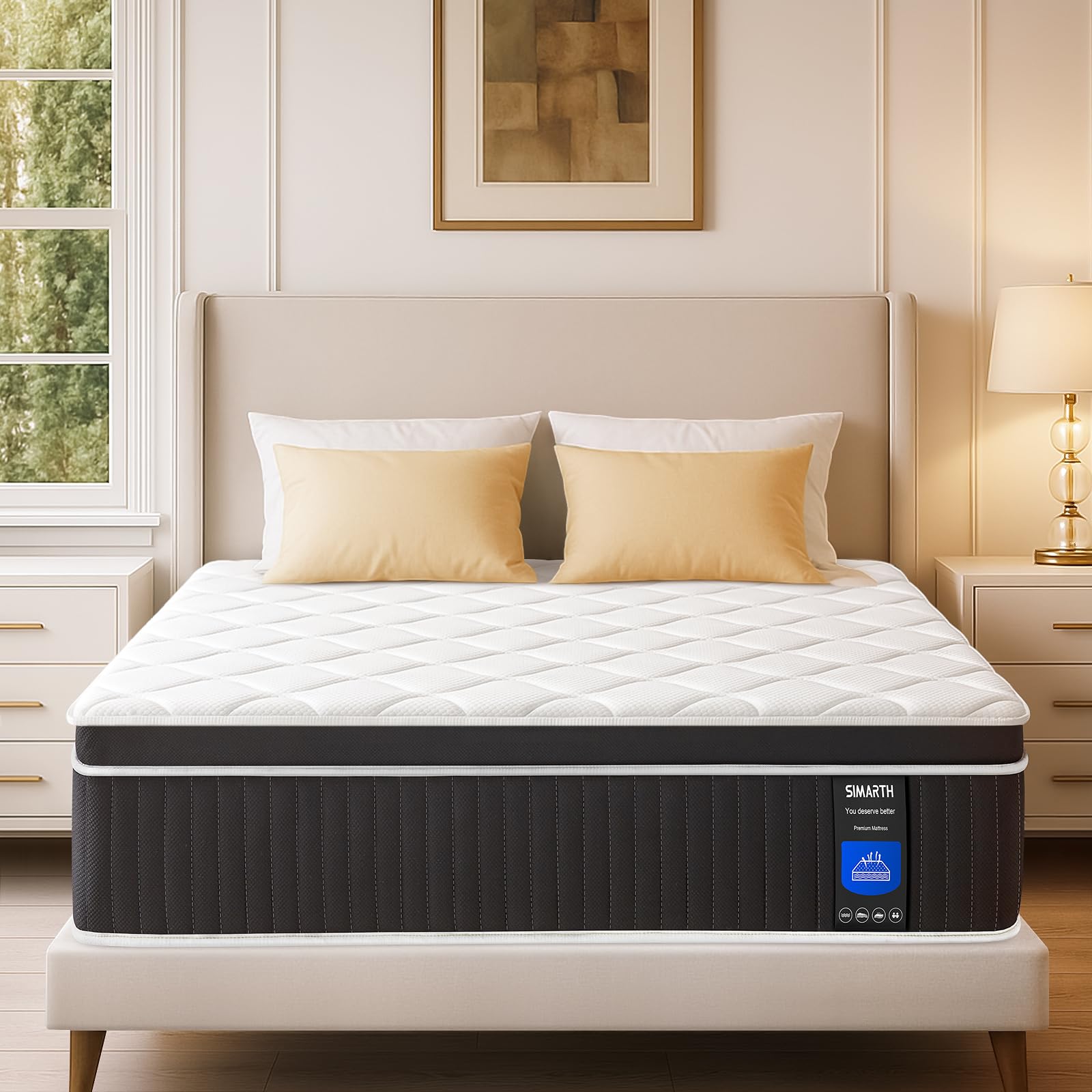 Photo 1 of *** TRUCK/TRAILER PICKUP ONLY***SIMARTH 12 Inch Full Size Mattress in a Box, Upgrade Strengthen Hybrid Full Mattresses with Memory Foam and Individually Pocketed Springs for Support and Pressure Relief, Medium Firm